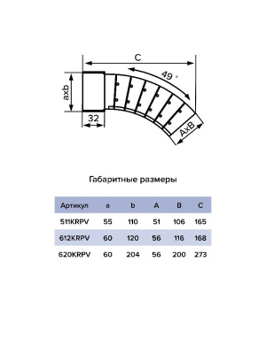 Колено KRPV 60х120 пластик ERA