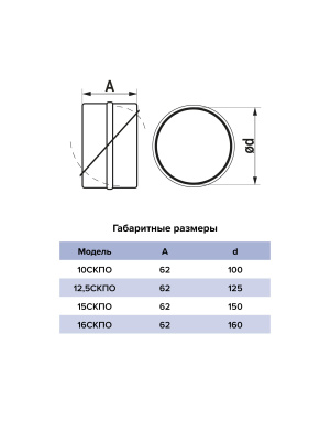Соединитель СКПО D160 обр.клапан пластик ERA